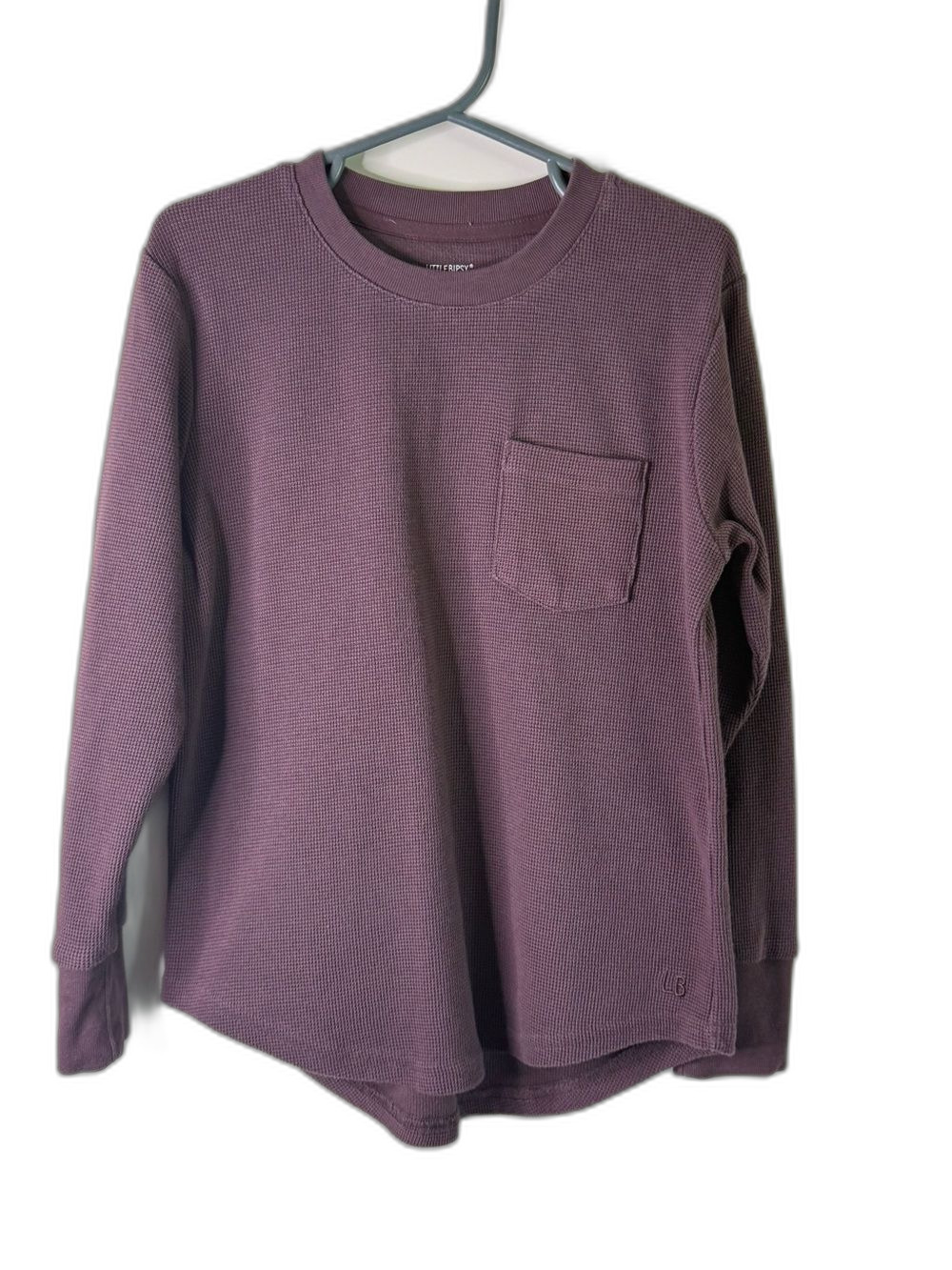 Little Bipsy Waffle-Knit Crew Long Sleeve shirt - Huckleberry